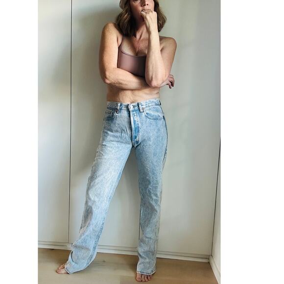 Vintage Levi's 501 Acid Wash Denim Jeans Made USA Size 30 x 35 Straight Leg - Picture 6 of 11